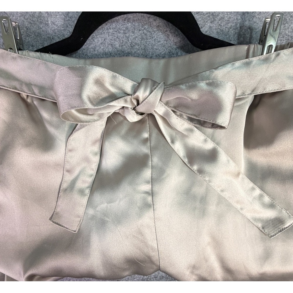 Champagne Satin Cargo Pants Women's Size Small Beige‎ Tie Waist Jogger - Picture 4 of 7